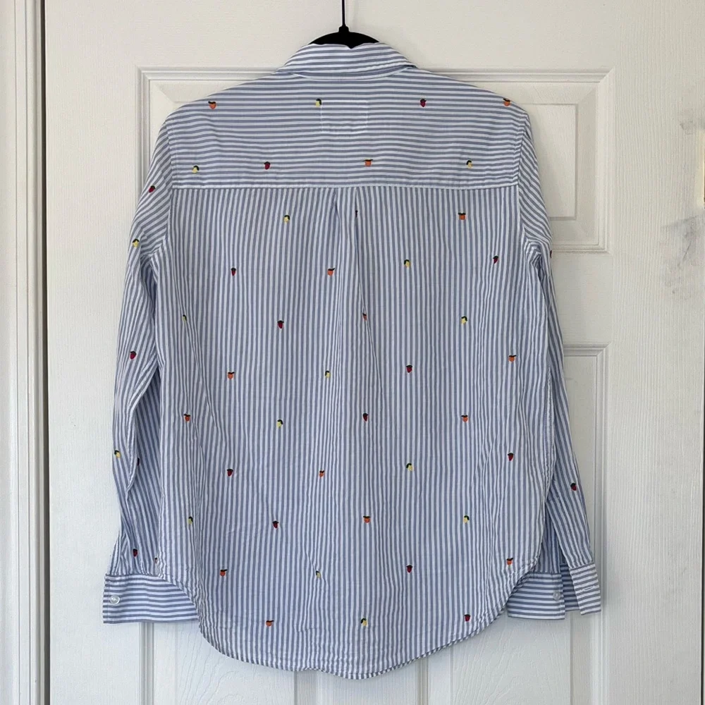 Rails Taylor Embroidered Citrus Button Up Cotton Blend Blouse - Picture 2 of 8